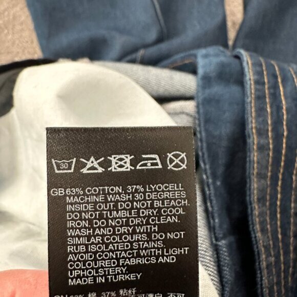 Reiss Super Wide Leg Trouser Jeans Women's US size 10 Belted High Rise - Picture 10 of 11